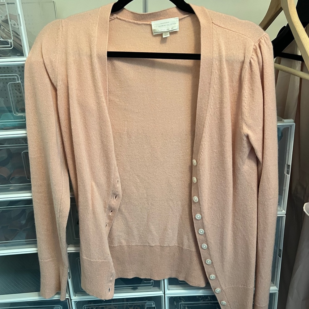 Cashmere Anthropologie Baby Pink Cardigan